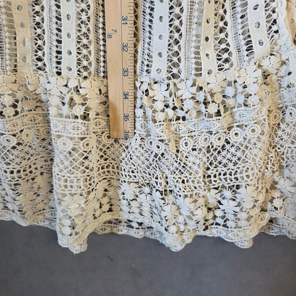 Cato Long Sleeveless Lace Vest Women's XL Boho Layering Ruffle Cottagecore - Picture 14 of 14